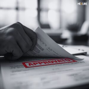 Documento con timbro rosso “APPROVATO”, crediti fiscali convalidati