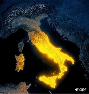 Mappa dell’Italia con Sud illuminato, focus su agevolazioni ZES